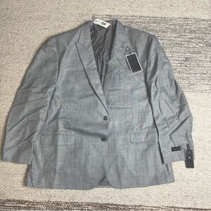 Sean John Blazer Mens 48reg Grey Linen  Button Suit top only  Silver New